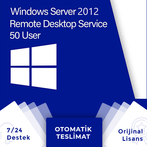 Windows Server 2012 Uzak Masaüstü 50 Kullanıcı CAL